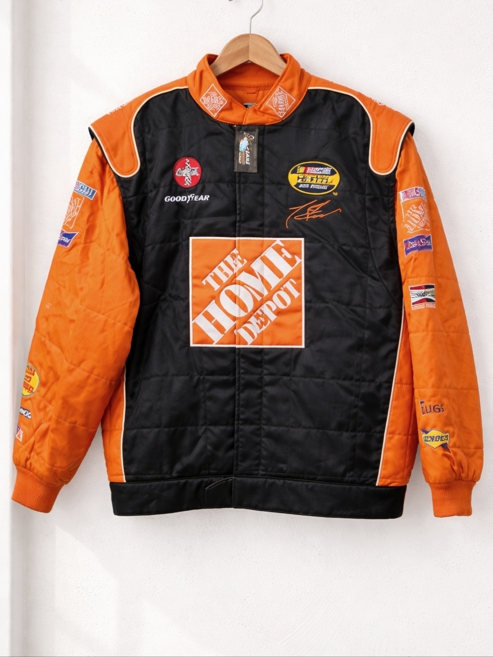 Tony Stewart Nascar~NWT Mens VTG Home Depot Racing Jacket~Orange Black~LRG